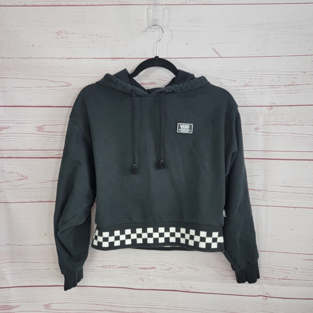 Vans Black Checkerboard Cropped Hoodie - Picture 4 of 4
